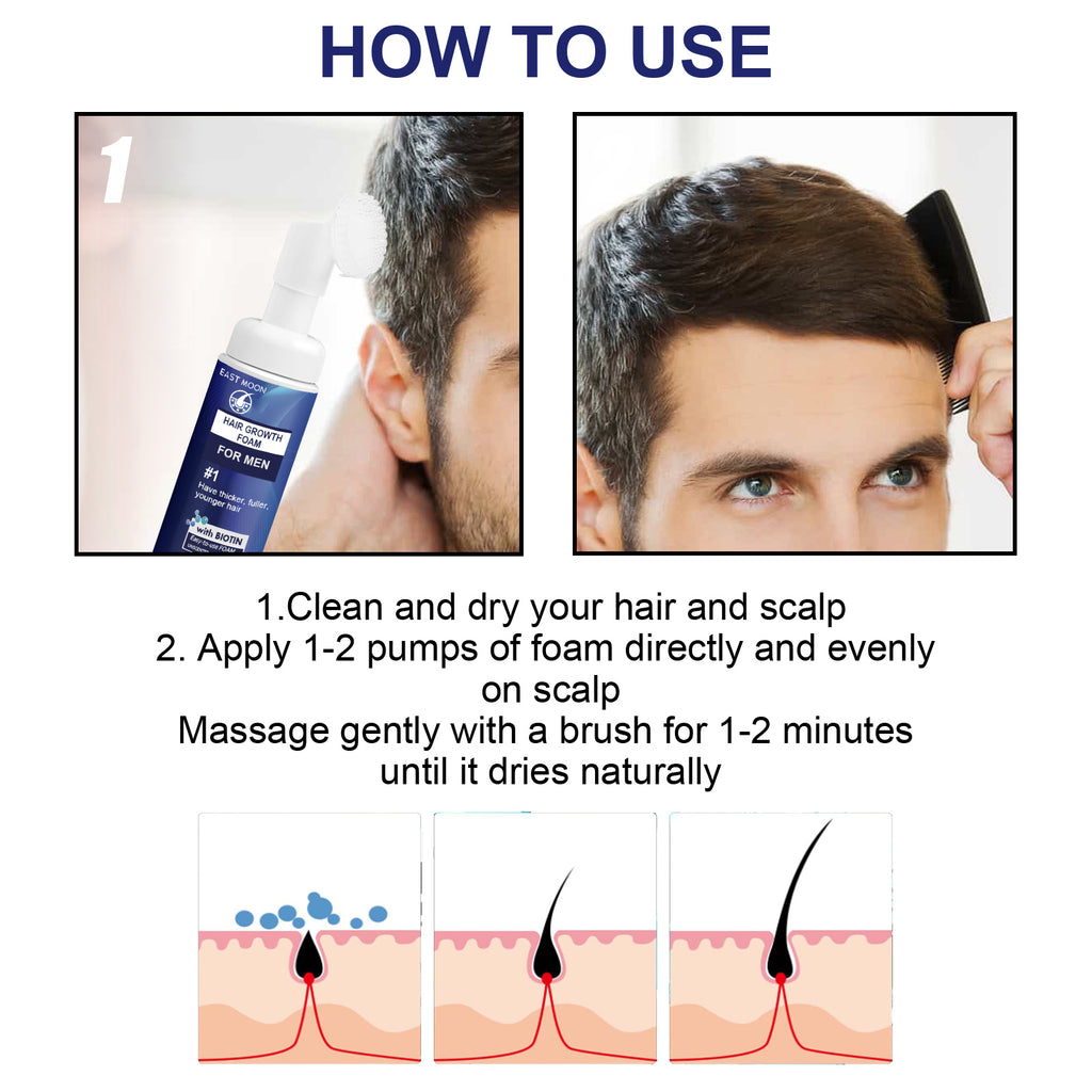 Mousse capillaire pour homme à la biotine et à l’huile de ricin