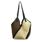 Sac d’épaule en papier tissé à rayures multicolores