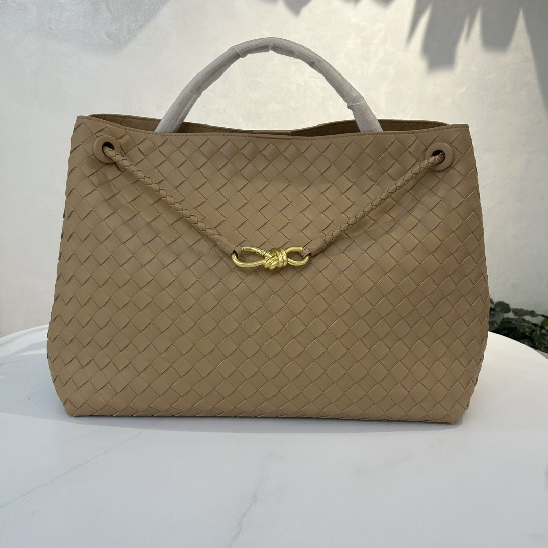 Sac cabas en cuir tressé avec bandoulière
