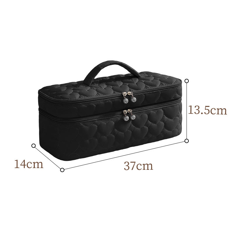 Pochette de voyage en polyester à double fermeture zippée