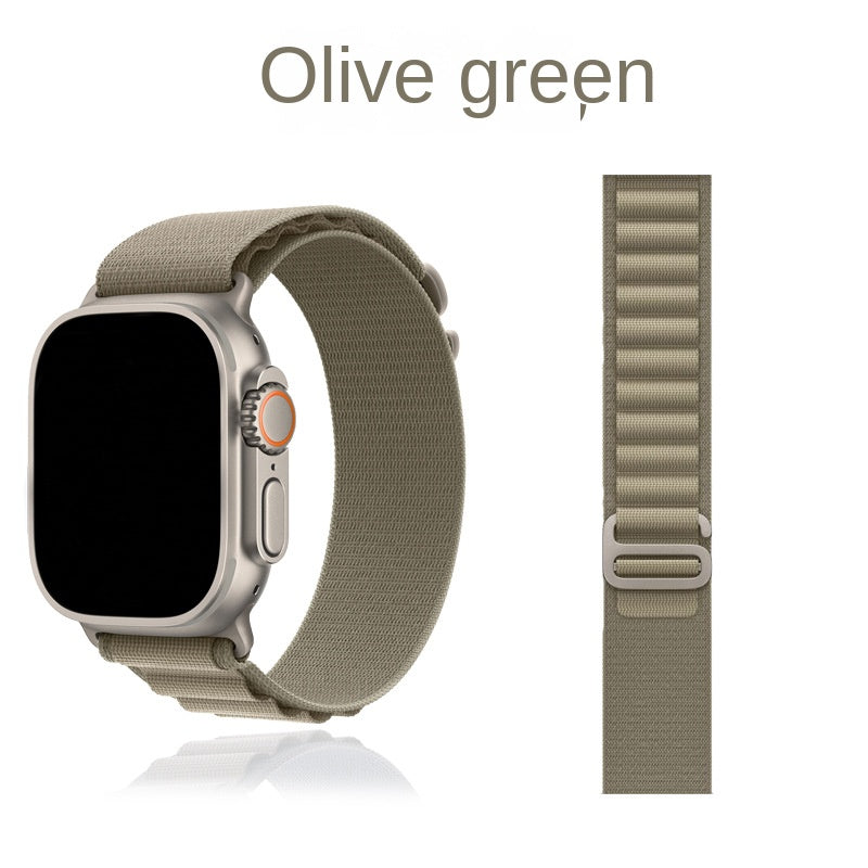 Bracelet de sport en nylon compatible Apple Watch, plusieurs coloris