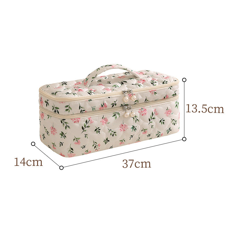 Pochette de voyage en polyester à double fermeture zippée