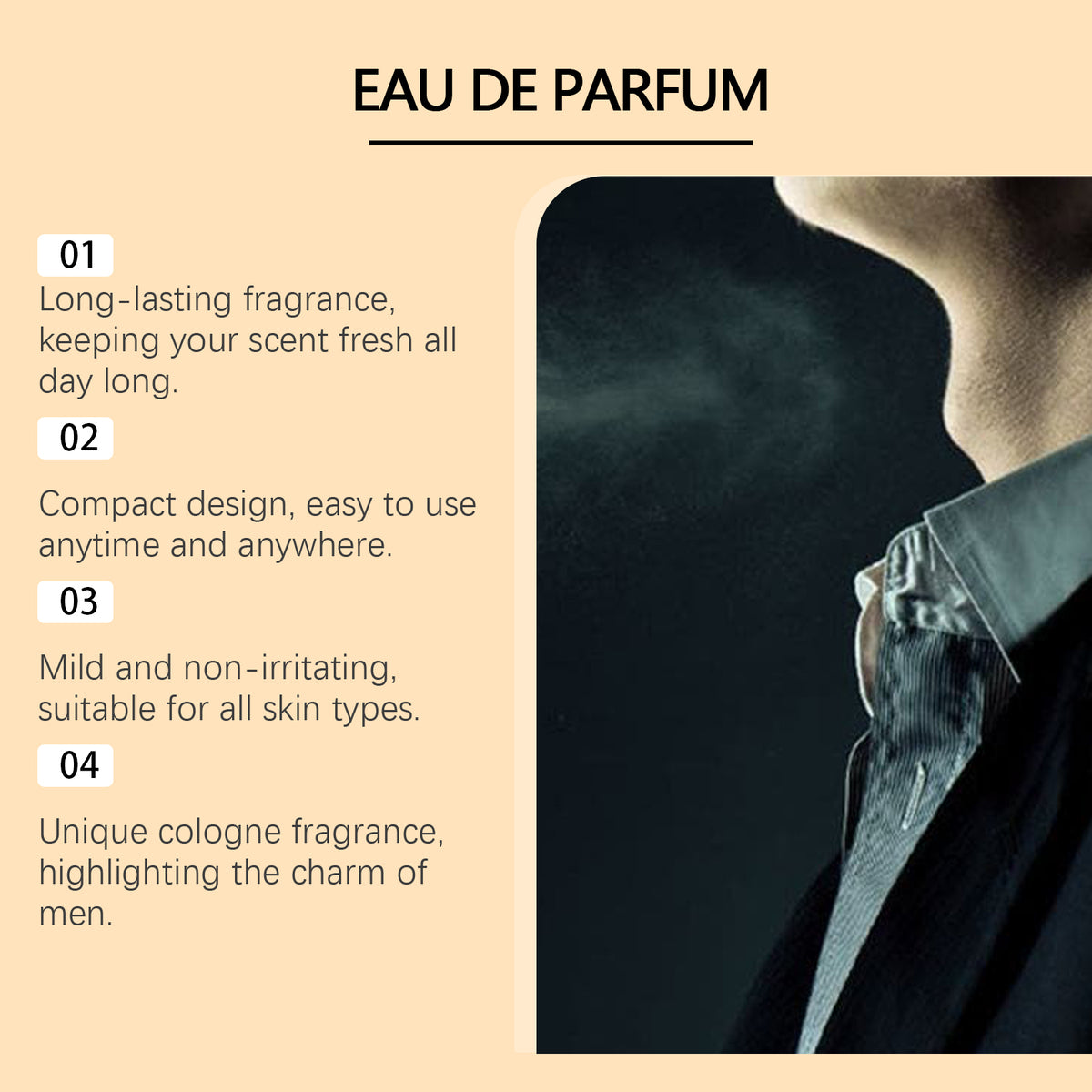 Eau de toilette Roxelis pour homme en vaporisateur