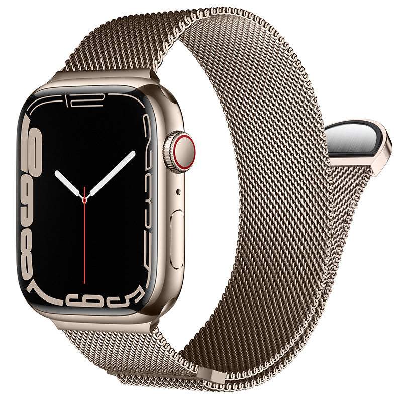 Bracelet milanais en acier à fermeture magnétique, compatible Apple Watch
