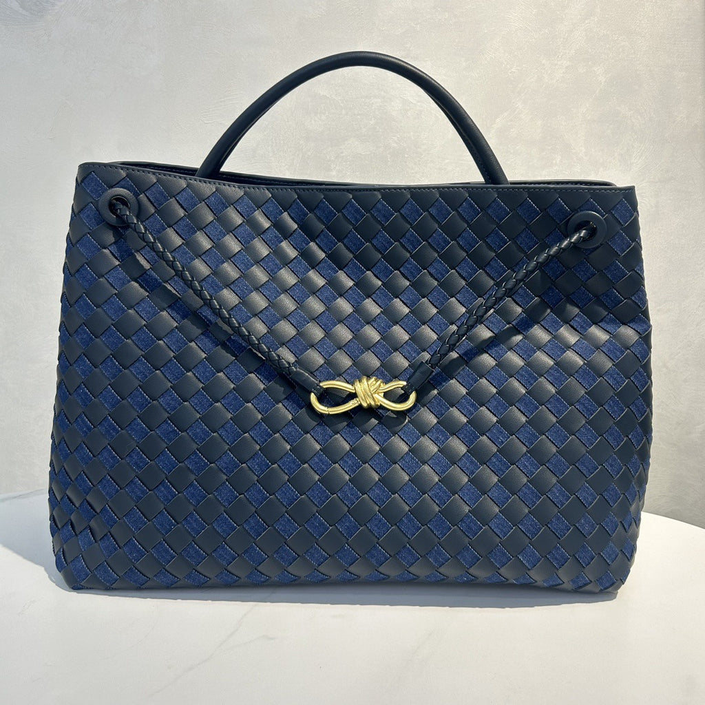 Sac cabas en cuir tressé avec bandoulière