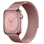 Bracelet milanais en acier à fermeture magnétique, compatible Apple Watch