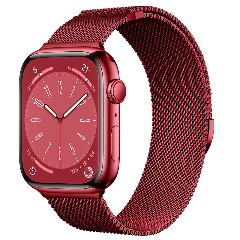 Bracelet milanais en acier à fermeture magnétique, compatible Apple Watch