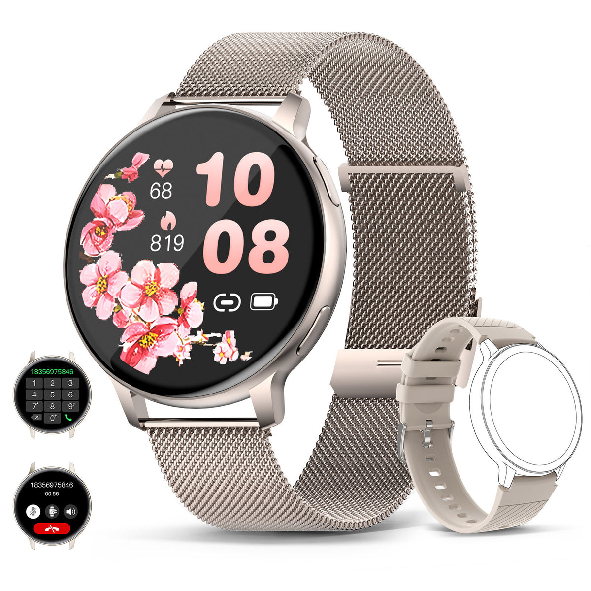 Montre connectée S53 avec écran TFT et bracelets au choix