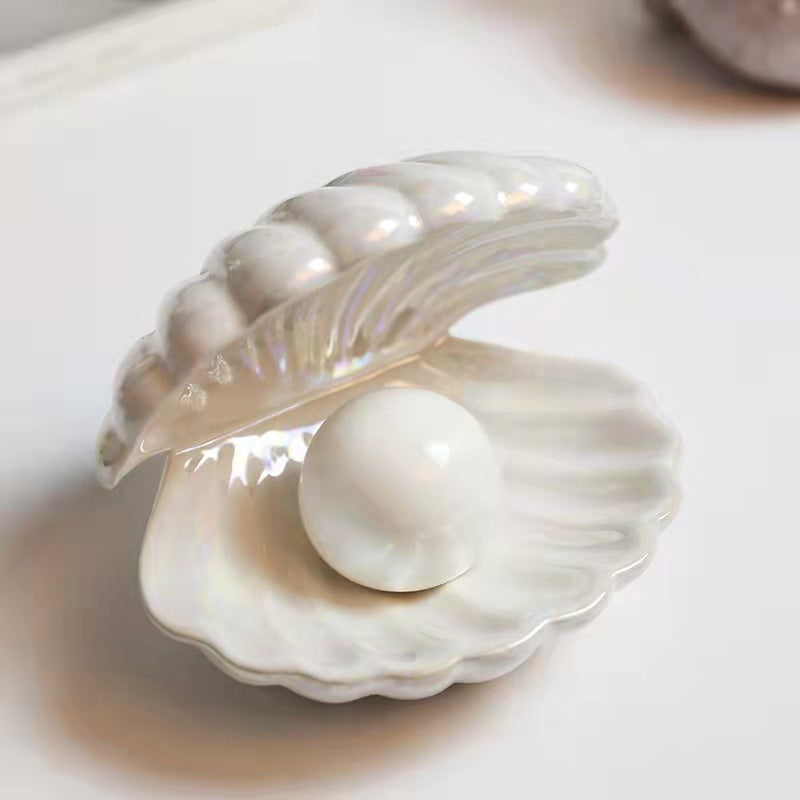 Creative Shell Night Light Bedroom Headlight Nordic Internet Celebrity Girl Heart Dream Pearl Ceramic Light Desktop Decoration - BOSSOUASHOP