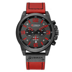 Montre à quartz pour homme avec bracelet en cuir, cadran de 47 mm