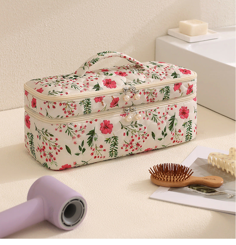 Pochette de voyage en polyester à double fermeture zippée