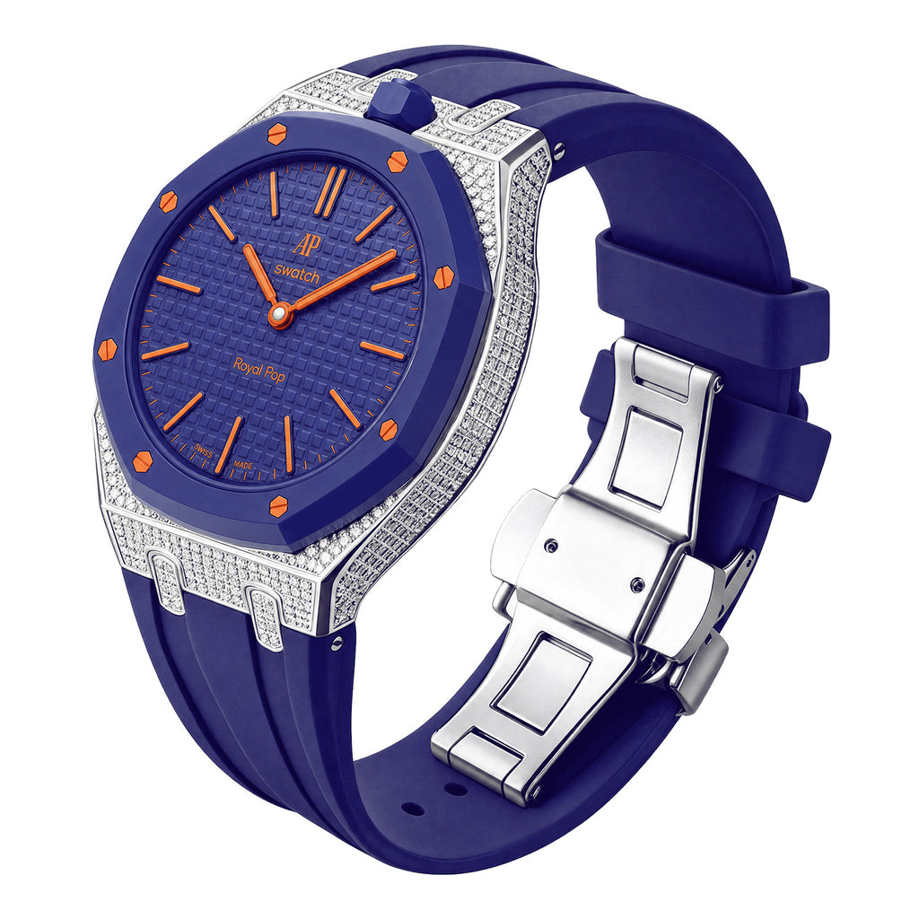 Ensemble boîtier de montre à strass et bracelet en silicone
