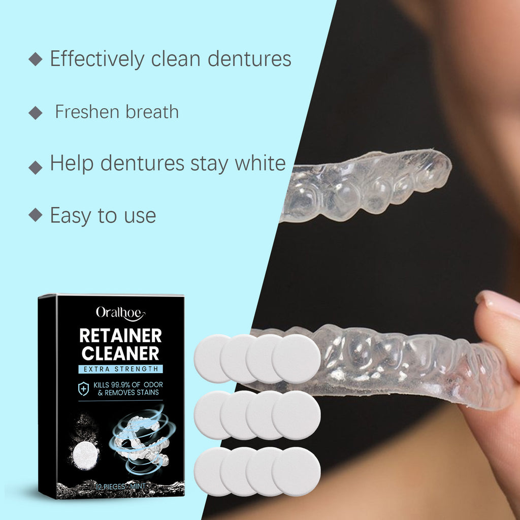 Pastilles nettoyantes ORALHOE pour prothèses dentaires – 12 pièces