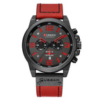 Montre à quartz pour homme avec bracelet en cuir, cadran de 47 mm