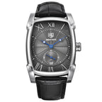 Montre pour homme avec bracelet en cuir véritable, cadran de 37 mm