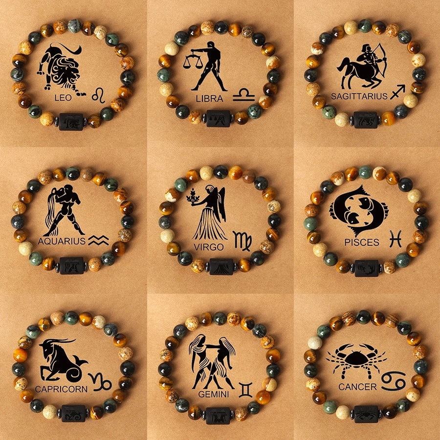 Bracelet de perles à motif du zodiaque