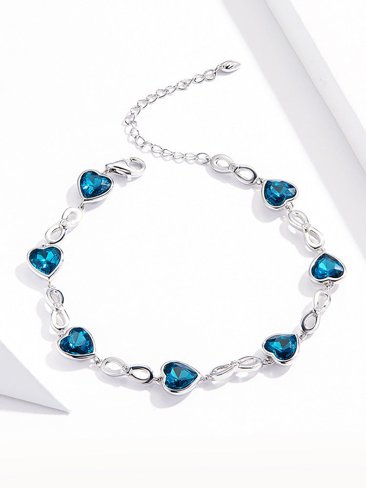 Bracelet Amour en argent 925 avec strass