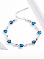 Bracelet Amour en argent 925 avec strass