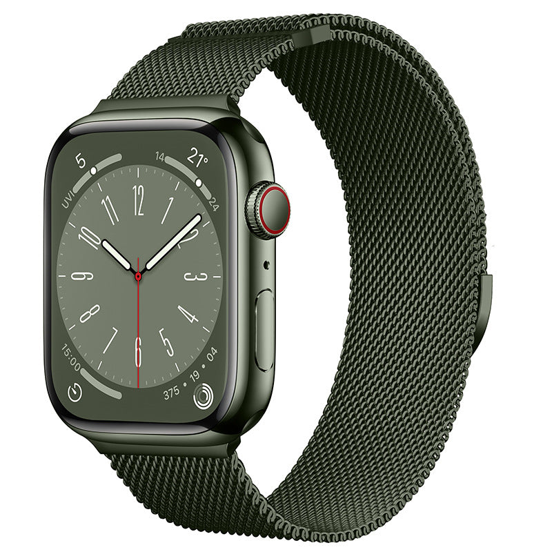 Bracelet milanais en acier à fermeture magnétique, compatible Apple Watch