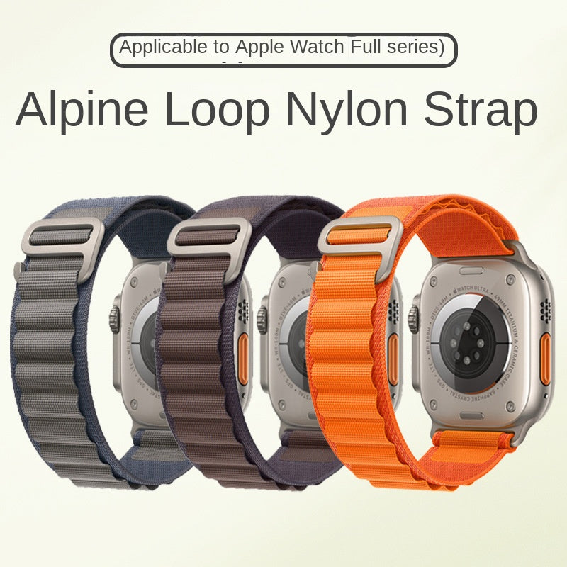 Bracelet de sport en nylon compatible Apple Watch, plusieurs coloris