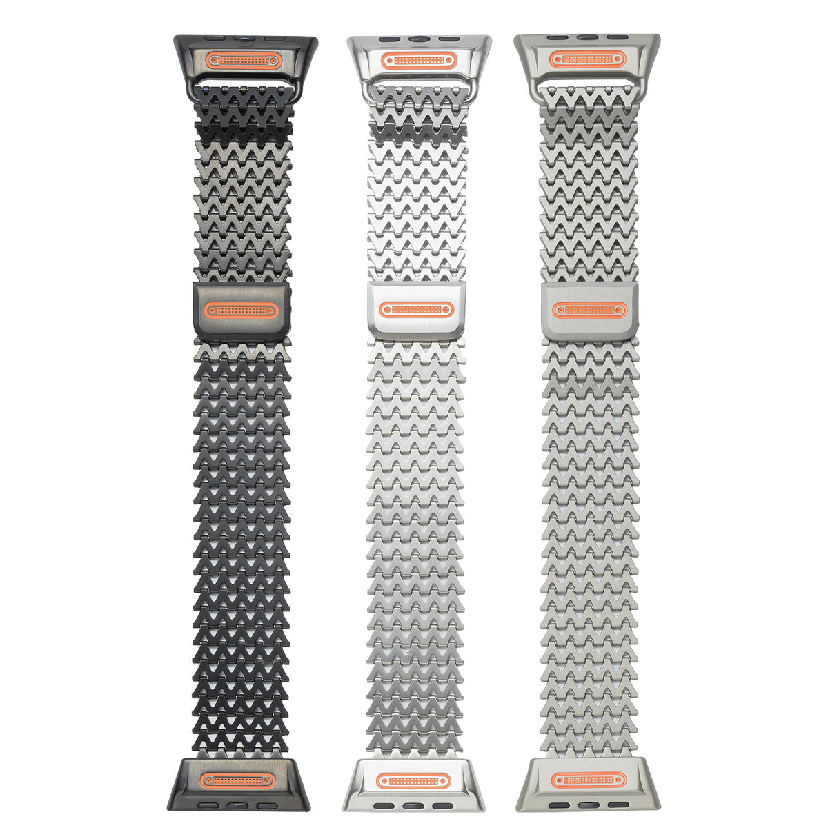 Bracelet métallique magnétique compatible Apple Watch, trois coloris