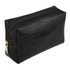 Trousse de maquillage en PU effet crocodile