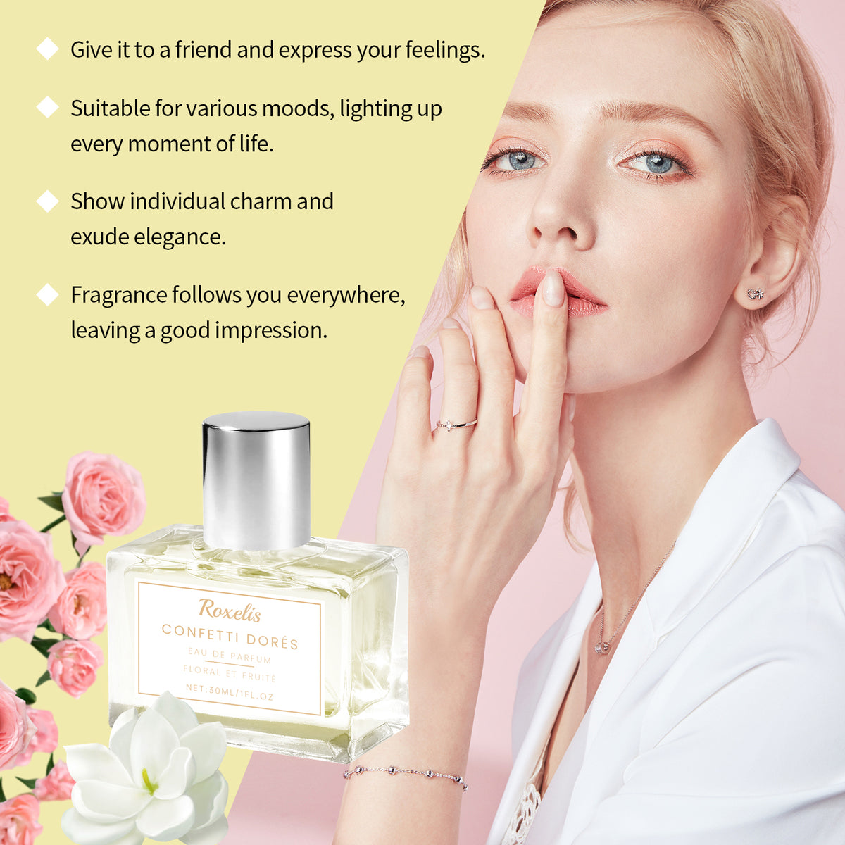 Parfum floral et fruité Roxelis « Dessert fruité »