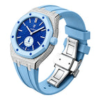 Ensemble boîtier de montre à strass et bracelet en silicone