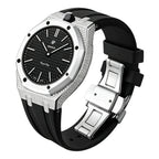Ensemble boîtier de montre à strass et bracelet en silicone