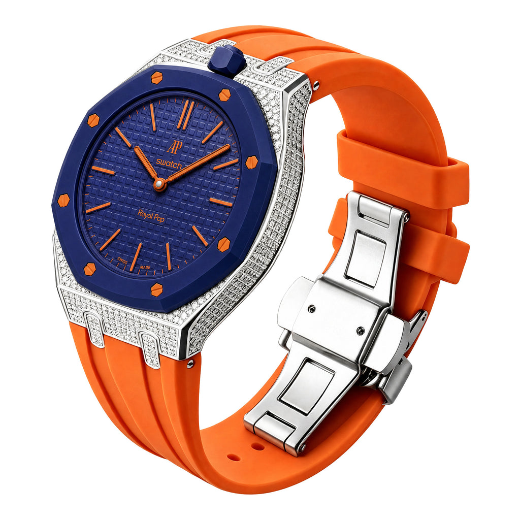 Ensemble boîtier de montre à strass et bracelet en silicone