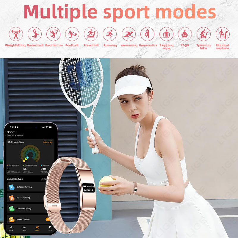 Bracelet connecté B8 avec recharge magnétique, plusieurs finitions