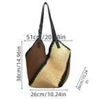 Sac d’épaule en papier tissé à rayures multicolores