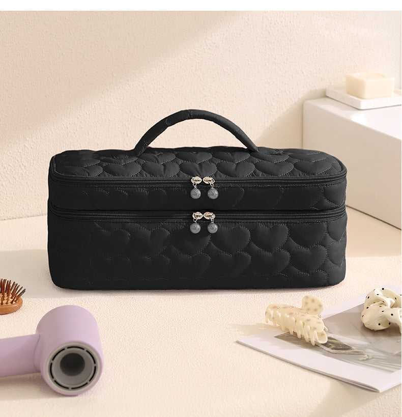 Pochette de voyage en polyester à double fermeture zippée