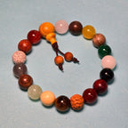 Bracelet de prière en graines de bodhi multicolores
