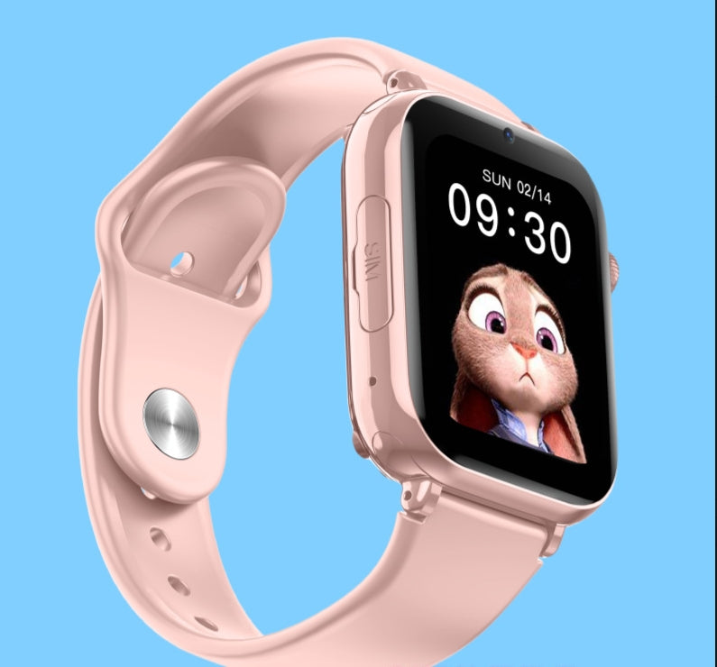 Montre connectée pour enfants avec carte SIM, rose ou noire