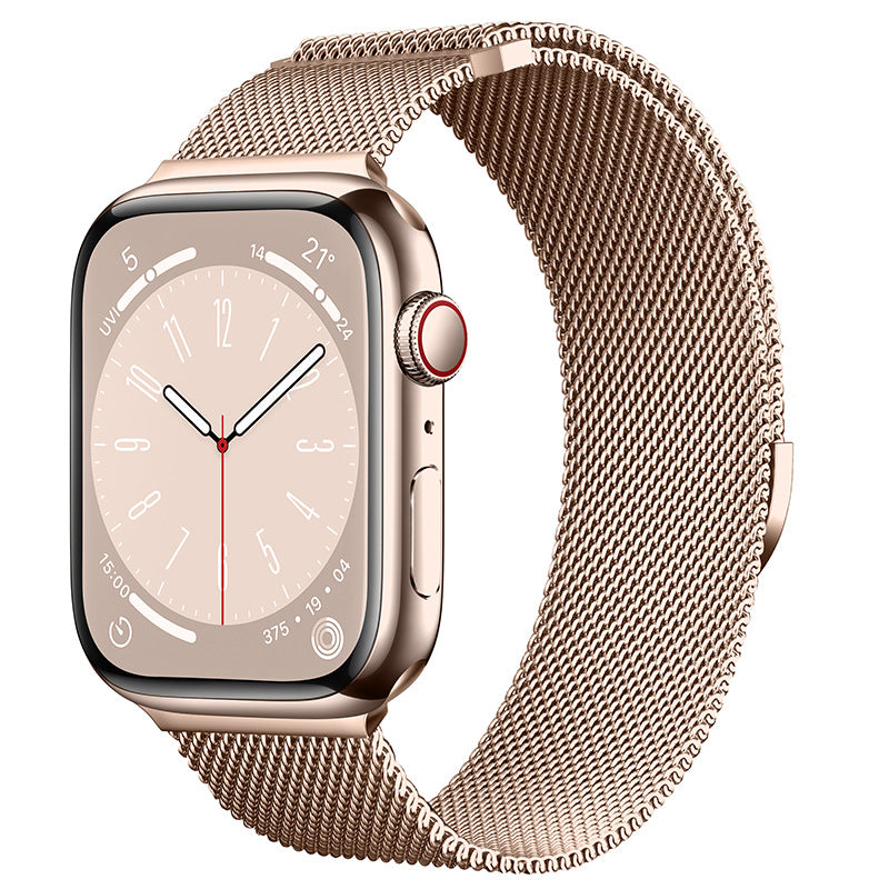 Bracelet milanais en acier à fermeture magnétique, compatible Apple Watch