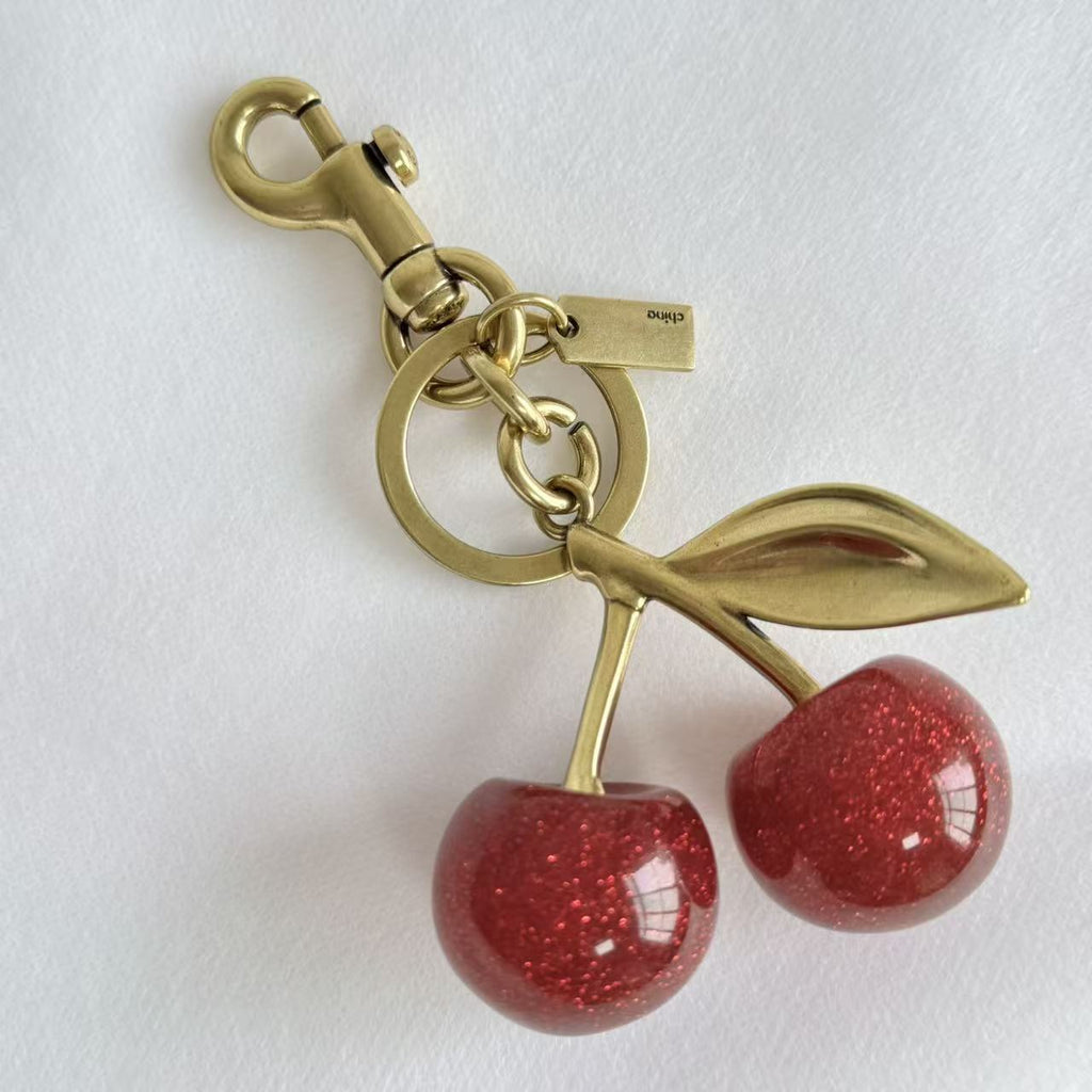 Porte-clés et bijou de sac à motif cerise