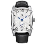 Montre pour homme avec bracelet en cuir véritable, cadran de 37 mm