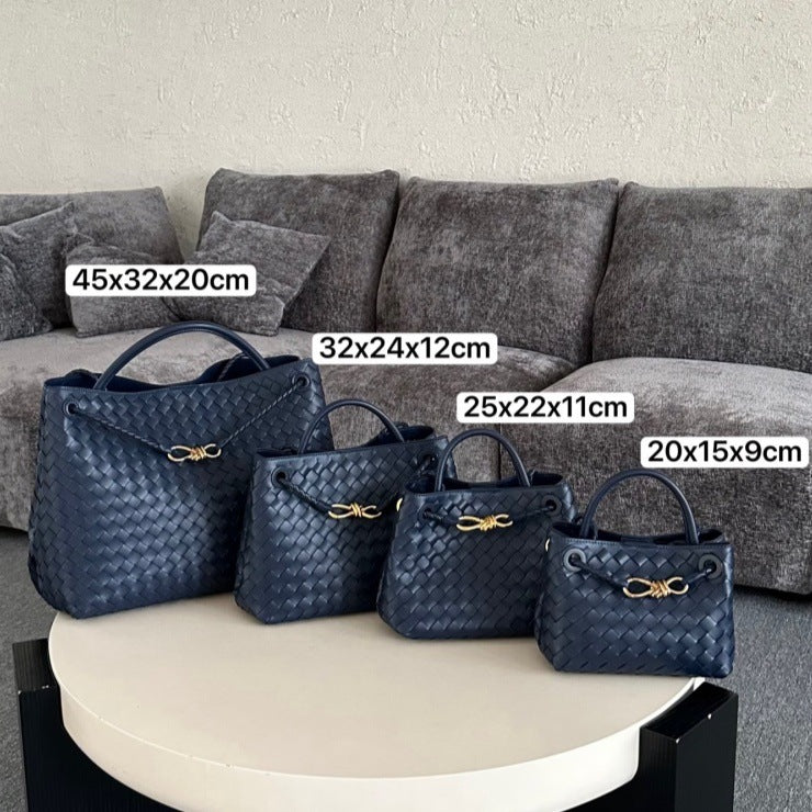 Sac cabas en cuir tressé avec bandoulière