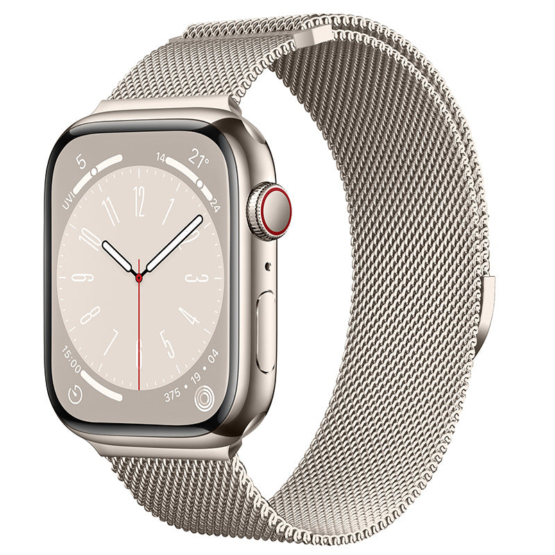 Bracelet milanais en acier à fermeture magnétique, compatible Apple Watch