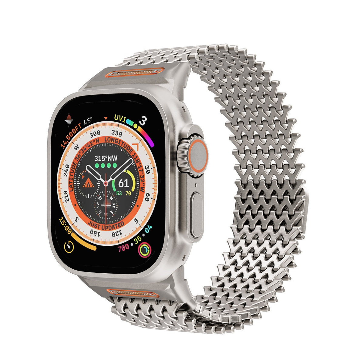 Bracelet métallique magnétique compatible Apple Watch, trois coloris