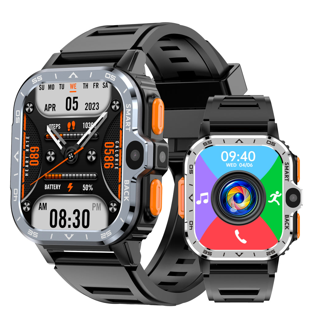 Montre connectée à cadran carré et boîtier en alliage d’aluminium