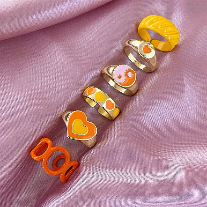 VINTAGE DOUBLE LAYER ENAMEL RING