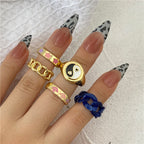 BAGUE EN EMAIL DOUBLE COUCHE VINTAGE