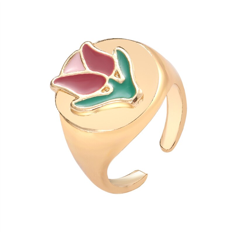 VINTAGE DOUBLE LAYER ENAMEL RING