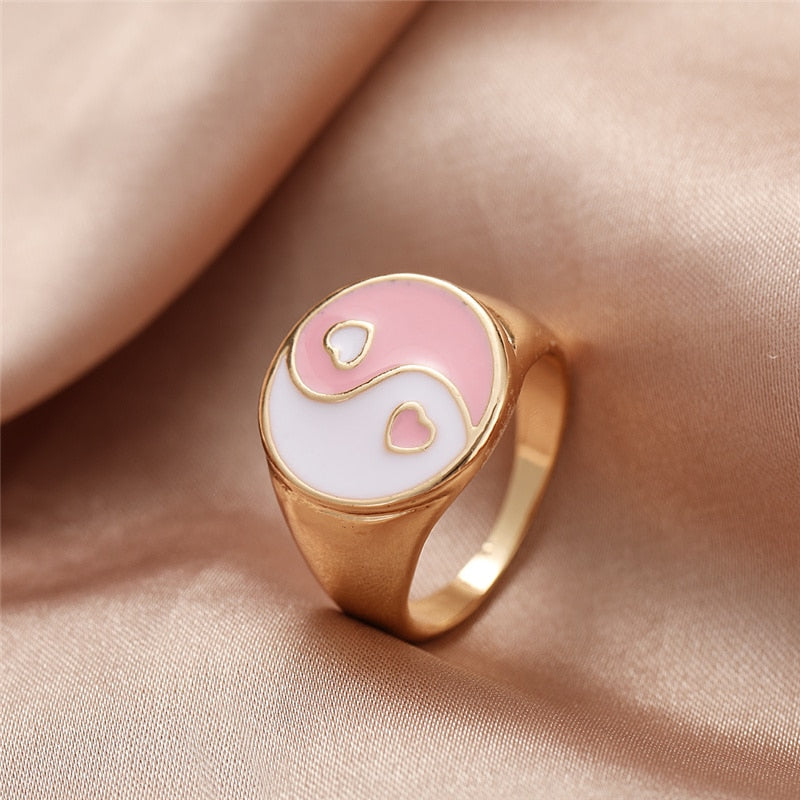 VINTAGE DOUBLE LAYER ENAMEL RING