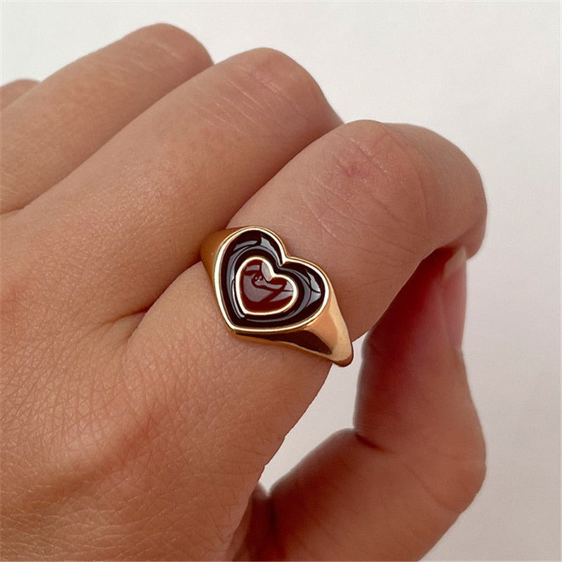 VINTAGE DOUBLE LAYER ENAMEL RING