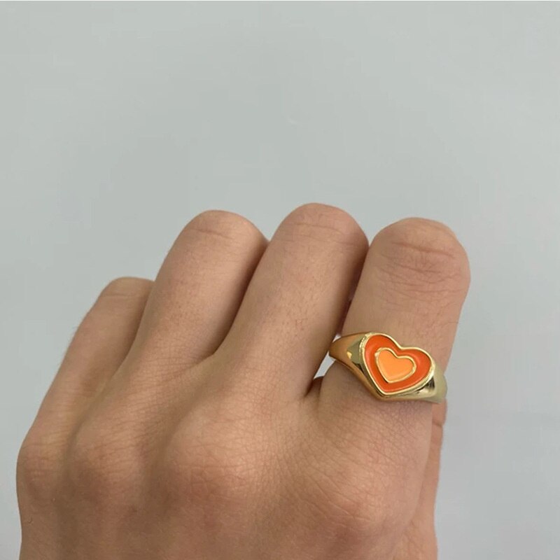VINTAGE DOUBLE LAYER ENAMEL RING