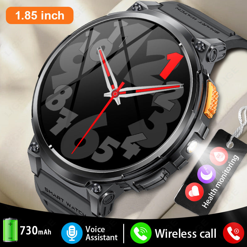 Montre connectée K66 avec lampe torche et appels Bluetooth