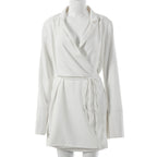 V-NECK SATIN SHIRT DRESS 